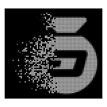 White Dust Dotted Halftone Dash Money Bag Icon Stock Illustration