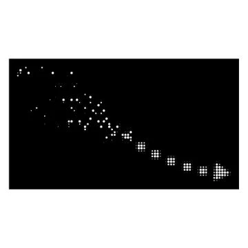 White Dust Pixelated Halftone Dotted Decline Trend Icon Illustrazione stock