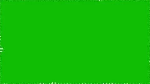White dynamic audio spectrum bars forming a full frame border on green back.. Stock Footage 320560074