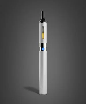White E-cigarette Device to smokeless smoking 3d render on gradient Illustrazione stock