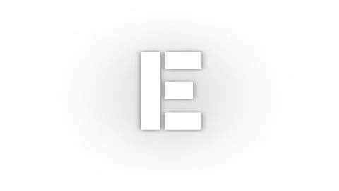 White e icon with shadow isolated on white background. Stock Footage 205066410