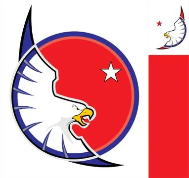 White eagle on red circle Stock Illustration