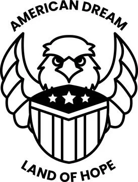 A white eagle with a shield on its chest Stock Illustration