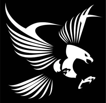 White eagle with the spreading wings Stock Illustration