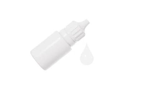 White ear drops, eye drops, 3d rendering. Illustrazione stock