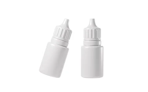 White ear drops, eye drops, 3d rendering. Stock Illustration