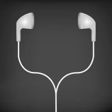 White earphones vector Stock Illustration