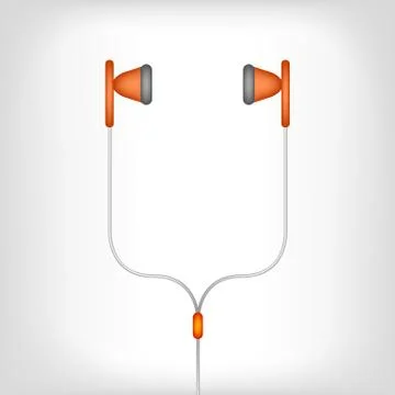 White earphones vector Stock Illustration