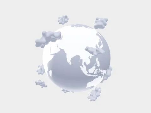 White earth and clouds on white Stock Illustration