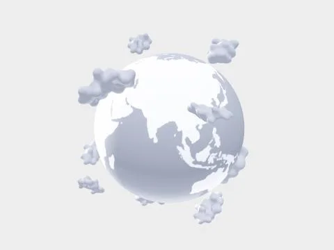 White earth and clouds on white Stock Illustration