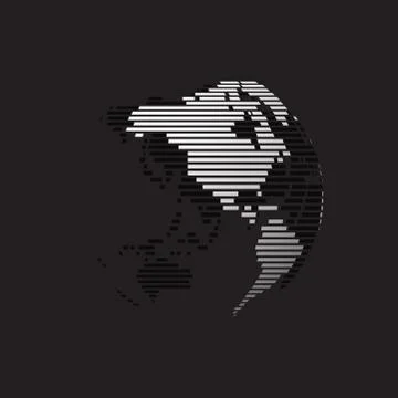 White earth on black background Illustrazione stock