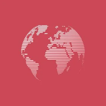 White earth on red background Stock Illustration