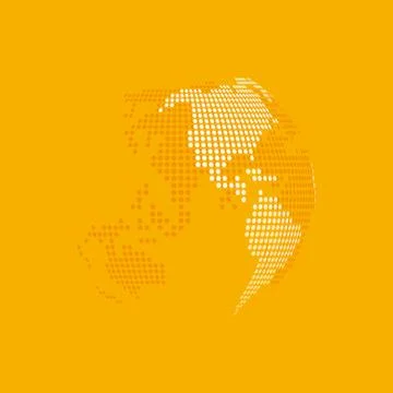 White earth on yellow background Stock Illustration