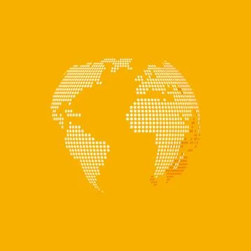 White earth on yellow background Stock Illustration