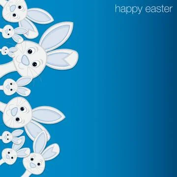 White Easter bunny card in vector format. 스톡 일러스트