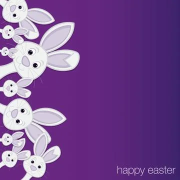 White Easter bunny card in vector format. Stockillustratie