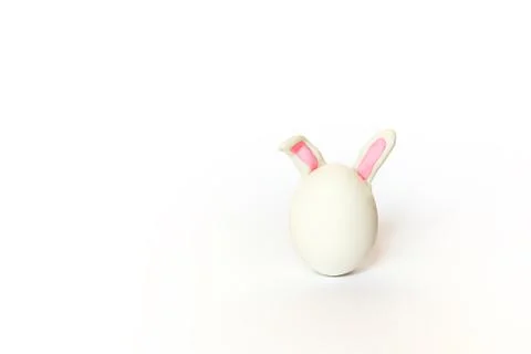 White easter bunny egg on white background Stock Photos