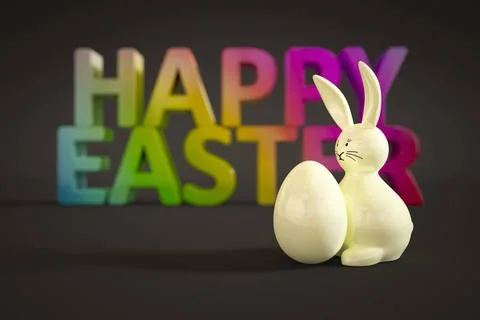 White easter bunny figure 3d illustration of a white easter bunny figure w... Stock Photos