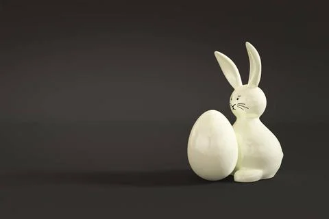 White easter bunny figure 3d illustration of a white easter bunny figure w... Stock Photos