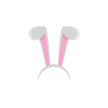 White easter bunny funky mask with rabbit ears isolated on white background Illustrazione stock