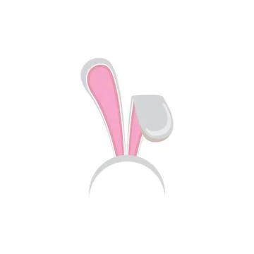 White easter bunny funky mask with rabbit ears isolated on white background Illustrazione stock