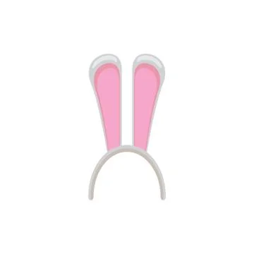 White easter bunny funky mask with rabbit ears isolated on white background Illustrazione stock