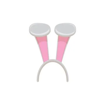 White easter bunny funky mask with rabbit ears isolated on white background Illustrazione stock