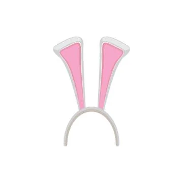 White easter bunny funky mask with rabbit ears isolated on white background Stock Illustration