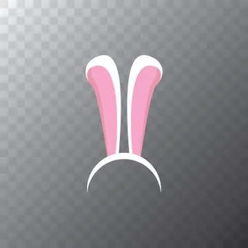 White easter bunny funky mask with rabbit ears isolated on transparent イラスト素材