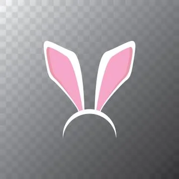 White easter bunny funky mask with rabbit ears isolated on transparent イラスト素材