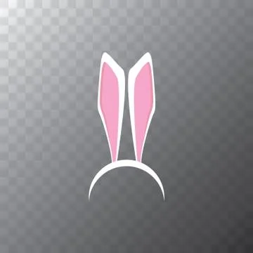 White easter bunny funky mask with rabbit ears isolated on transparent 库存插图