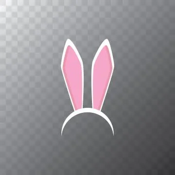 White easter bunny funky mask with rabbit ears isolated on transparent イラスト素材