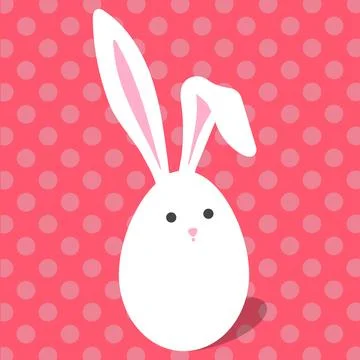White Easter cute bunny in the shape of an egg Stock Illustration