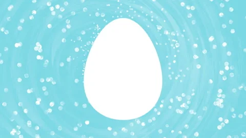 White Easter Egg on Blue Sparkling Magical Background Animation Stock Footage 303805861