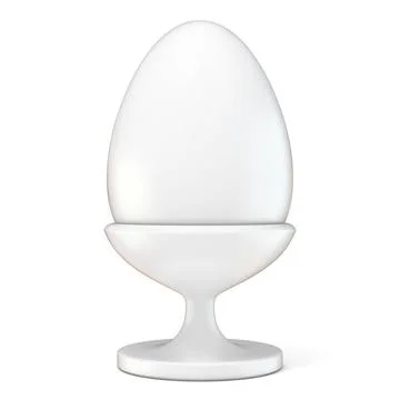 White Easter egg on ceramic holder. 3D White Easter egg on ceramic holder.... Stock Photos