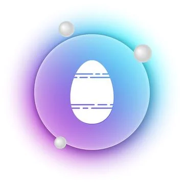White Easter egg icon isolated on white background. Happy Easter. Blue and .. 库存插图