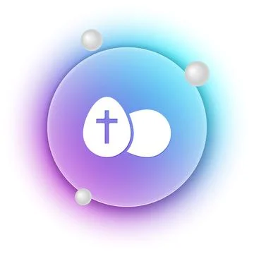 White Easter egg icon isolated on white background. Happy Easter. Blue and .. 库存插图