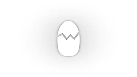 White easter egg icon with shadow isolated on white background. Stock Footage 174098836