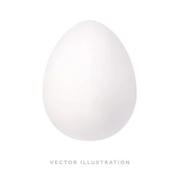 White Easter egg isolated on white background. Minimal 3D realistic illustration Stock Illustration