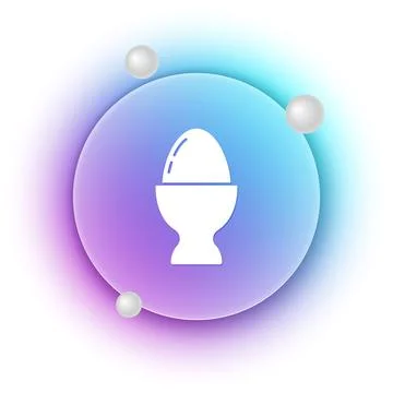 White Easter egg on a stand icon isolated on white background. Happy Easter.. 库存插图