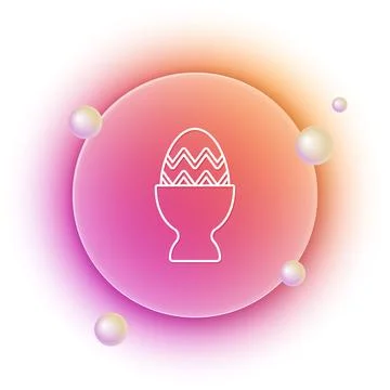 White Easter egg on a stand icon isolated on white background. Happy Easter.. Stock Illustration