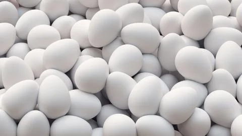White easter eggs and gifts, 3d rendering Stock Illustration