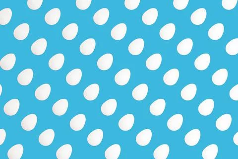 White easter eggs on blue background, eggs pattern, 3d rendered 스톡 일러스트