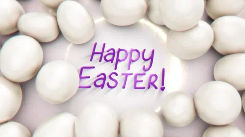 White Easter Greetings Eggs Video stock 269053512