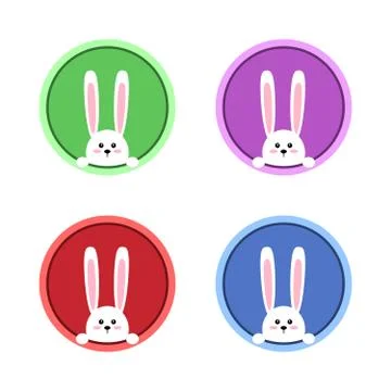 White easter rabbit. Funny bunny in flat style. Easter Bunny. Vector Stockillustratie