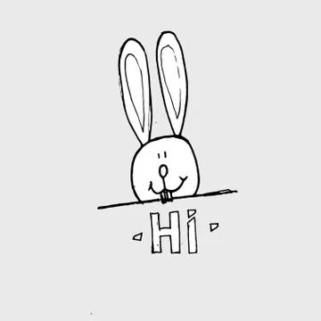 White Easter rabbit Stock Illustration