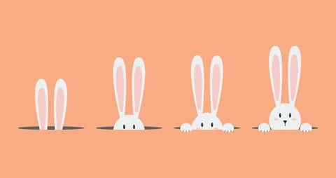 White easter rabbit set Stock Illustration