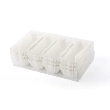 White eclairs paper forms isolated over white background Stock Photos