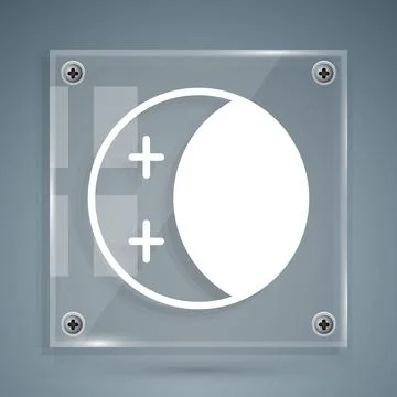White Eclipse of the sun icon isolated on grey background. Total sonar eclipse Ilustração Stock