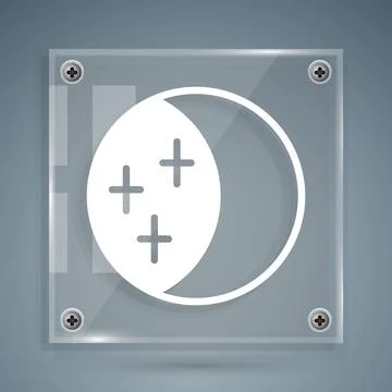 White Eclipse of the sun icon isolated on grey background. Total sonar ecli.. Stock Illustration